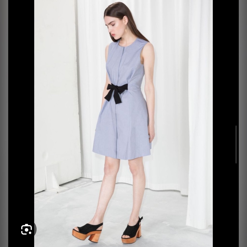 NWT &Other Stories Poplin Dress with Bow